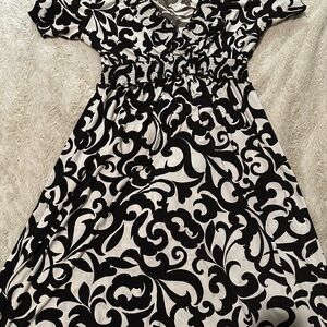 Elegant Black and White Women's Dress